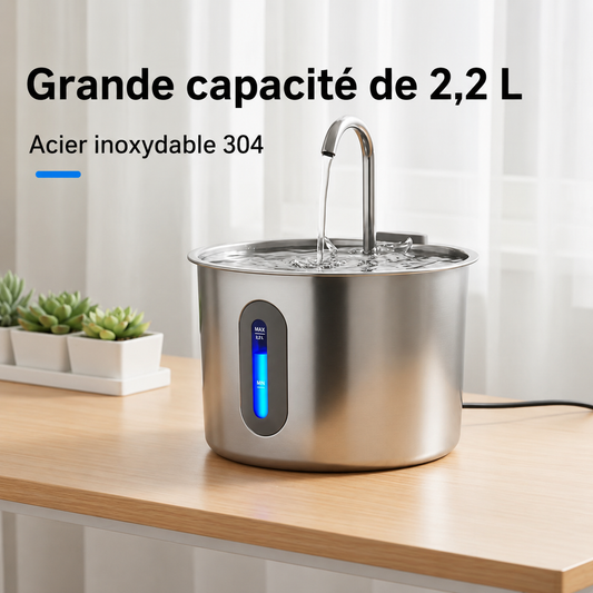 AquaFlow™ Round | Fontaine à Eau Ronde pour Chats et Chiens
