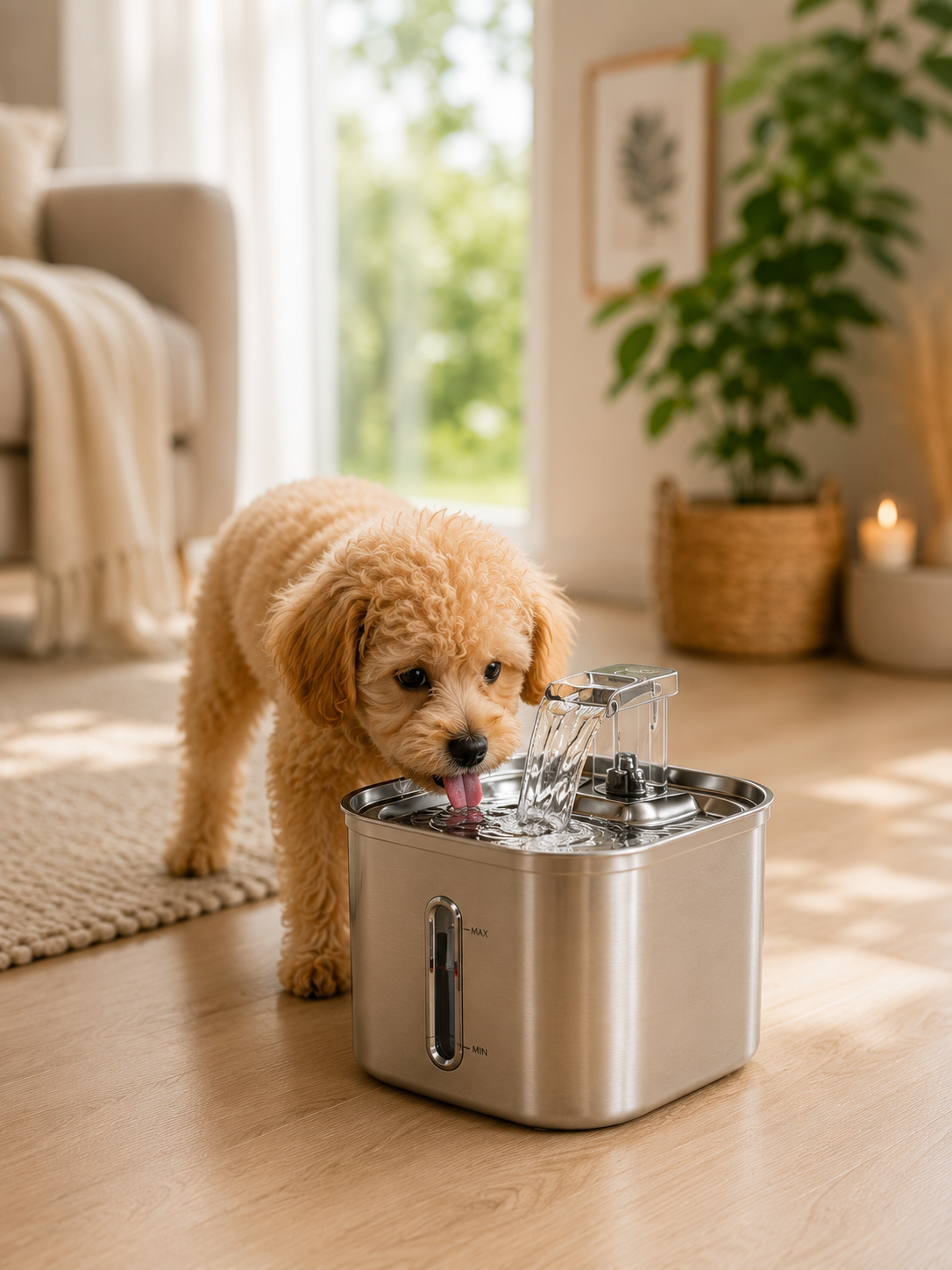 AquaFlow™ | Fontaine à eau en inox pour chats et chiens