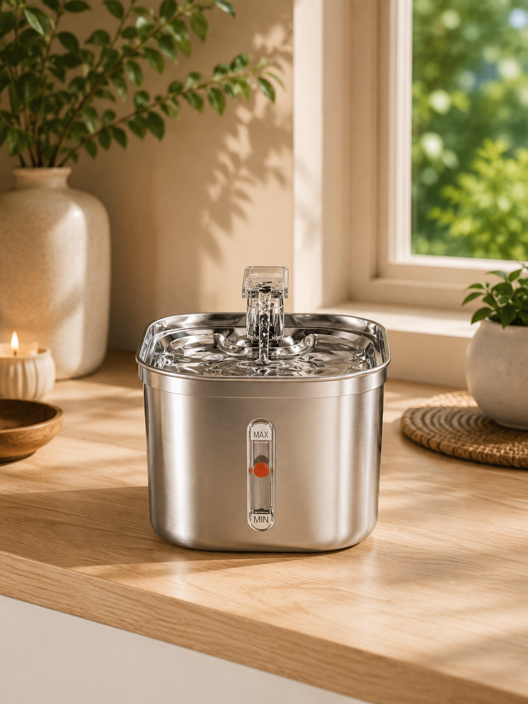 AquaFlow™ | Fontaine à eau en inox pour chats et chiens